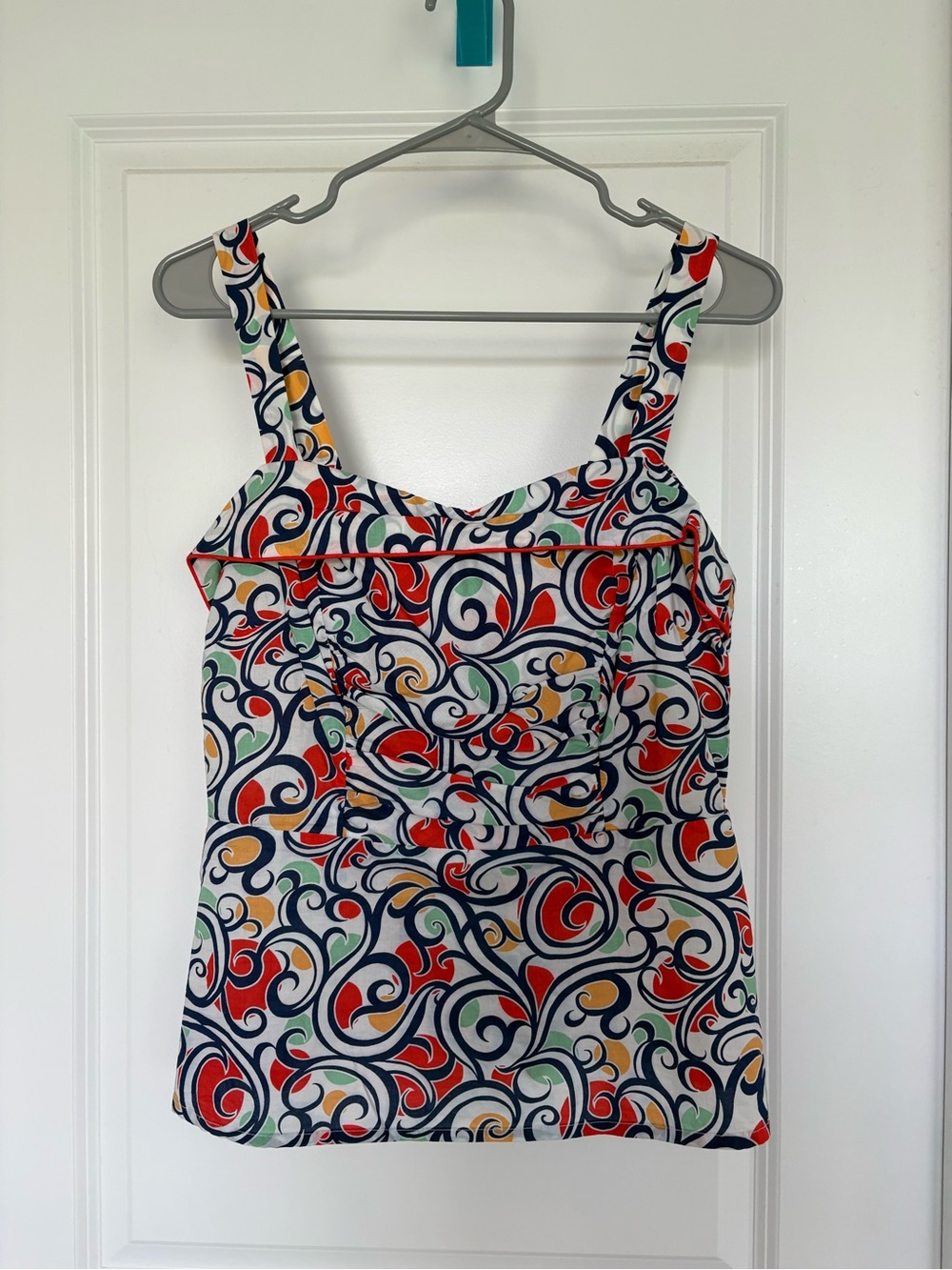 CAbi Colorful Swirl Print Sleeveless Tank
